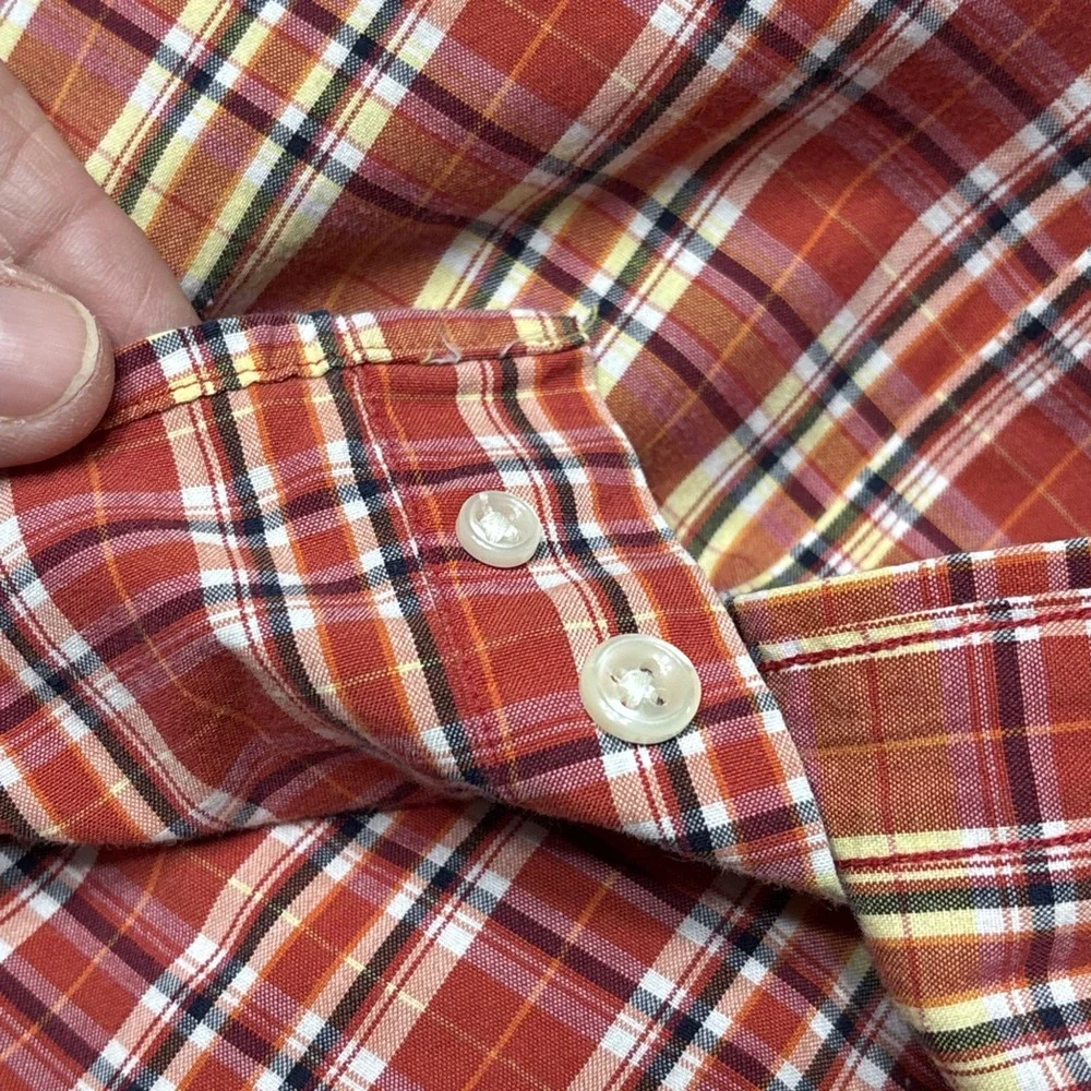 Polo Ralph Lauren Shirt Boys Size Medium 12/14 Plaid SS Button‎ Up Blue Pony